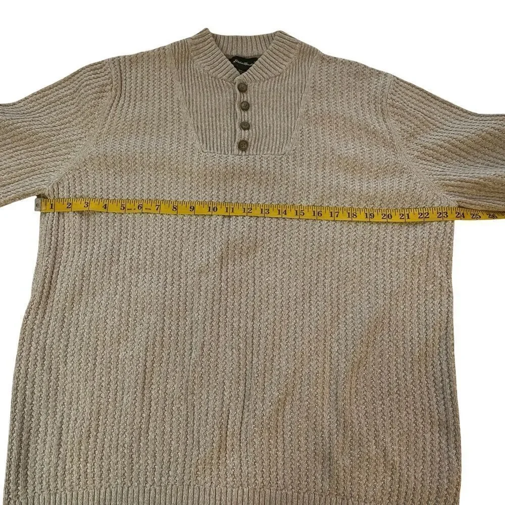 Eddie Bauer Y2K  100% Cotton Beige Sweater Size XL TALL